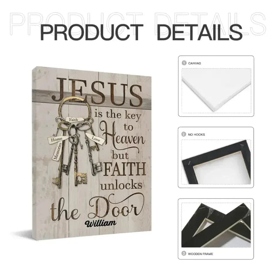 Personalized Jesus is The Key To Heaven Canvas Wall Art - Joliny
