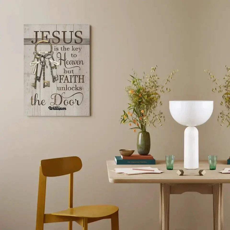 Personalized Jesus is The Key To Heaven Canvas Wall Art - Joliny