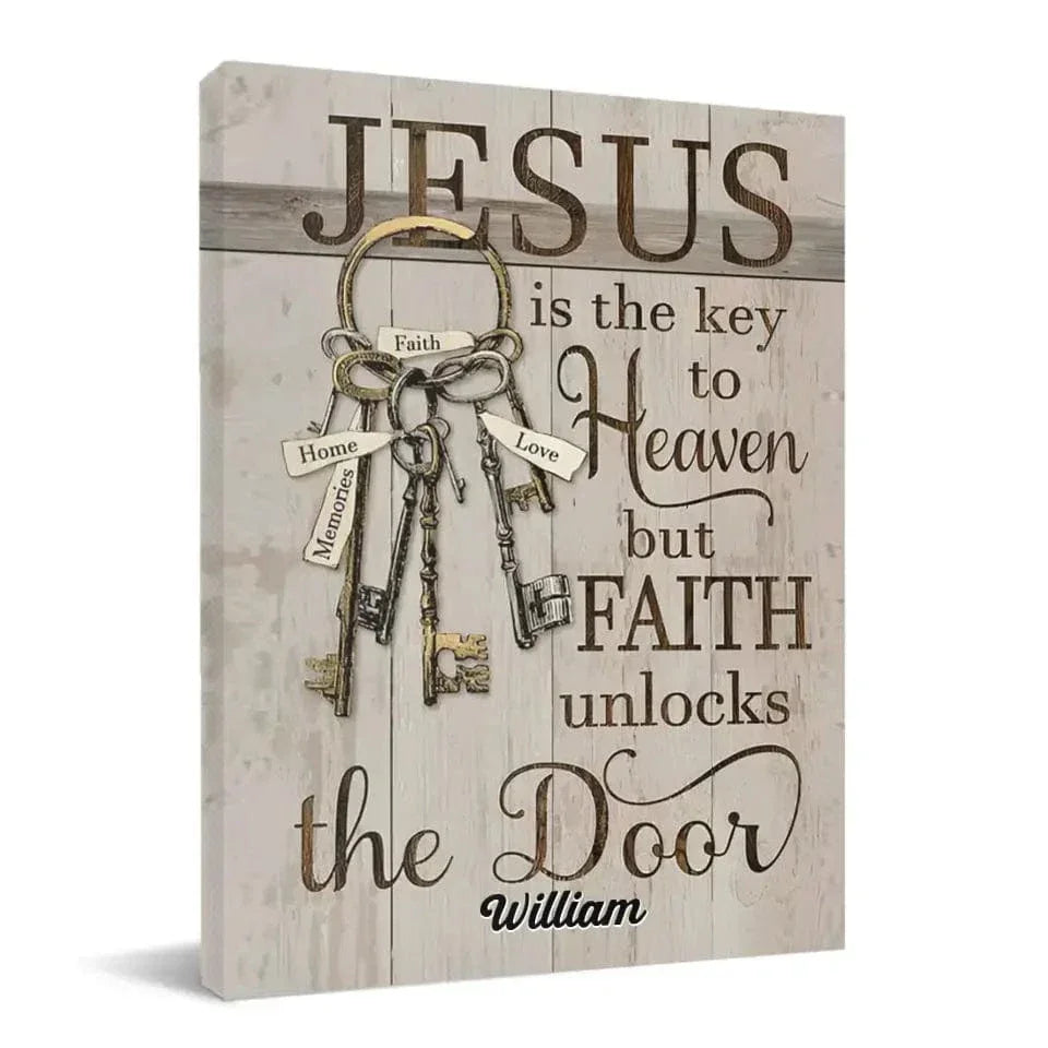 Personalized Jesus is The Key To Heaven Canvas Wall Art - Joliny
