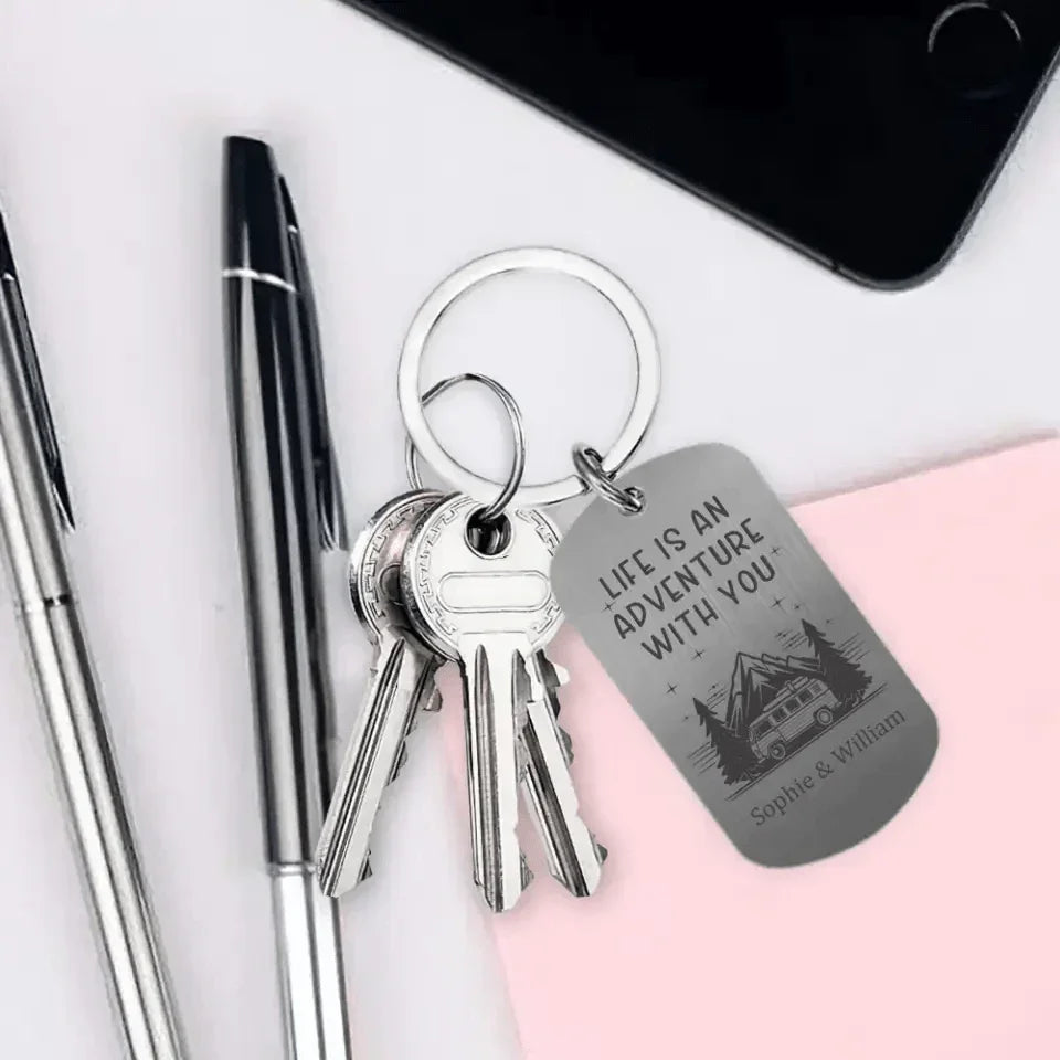 Personalized Keychain - Gift For Camping Couples - Joliny