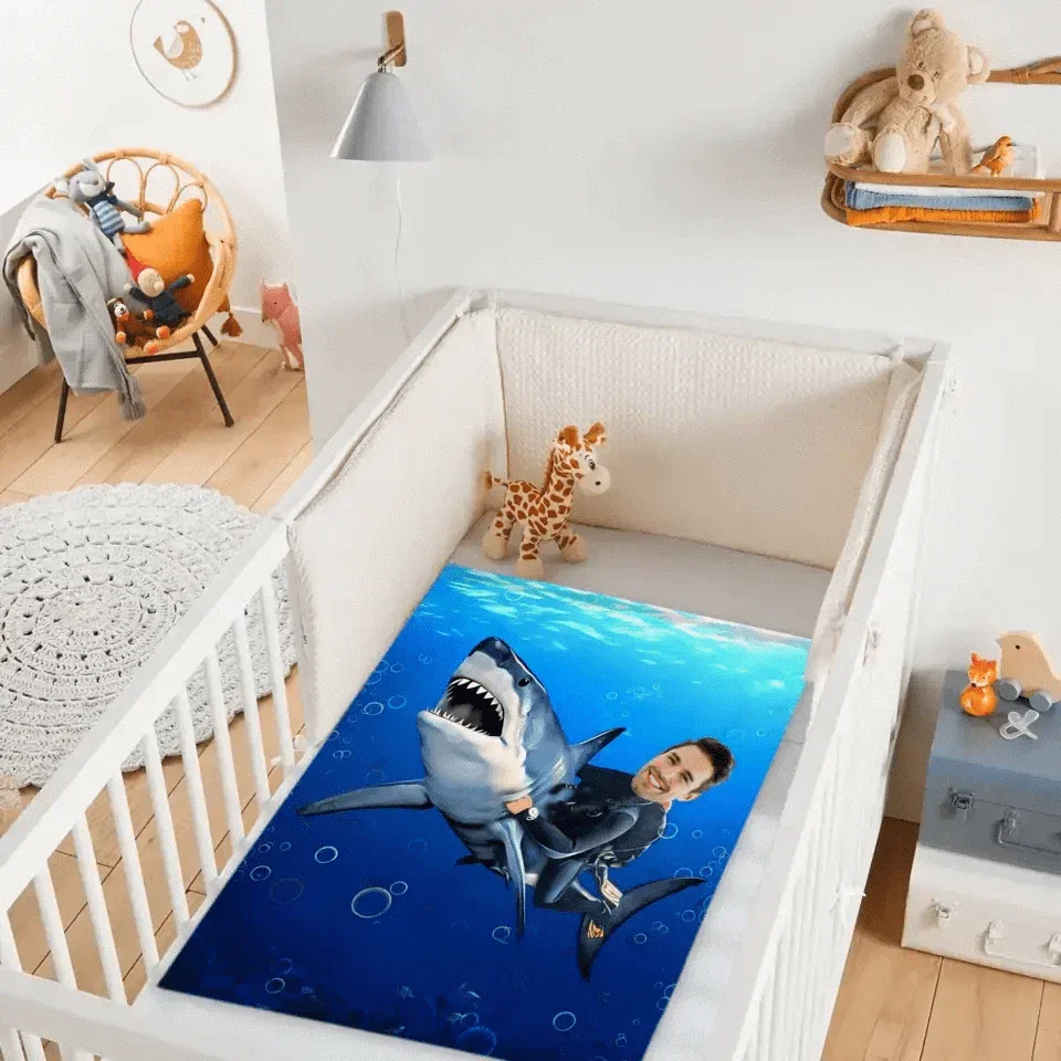 Personalized Kid Riding a Shark,Custom Portrait From Photo - Gifts for Kids and Adults - Joliny