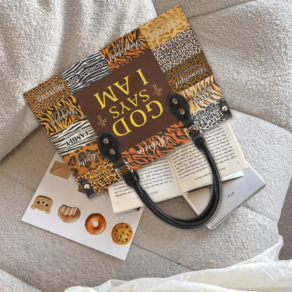 Personalized Leather Bag - God Says I Am Unique - Joliny