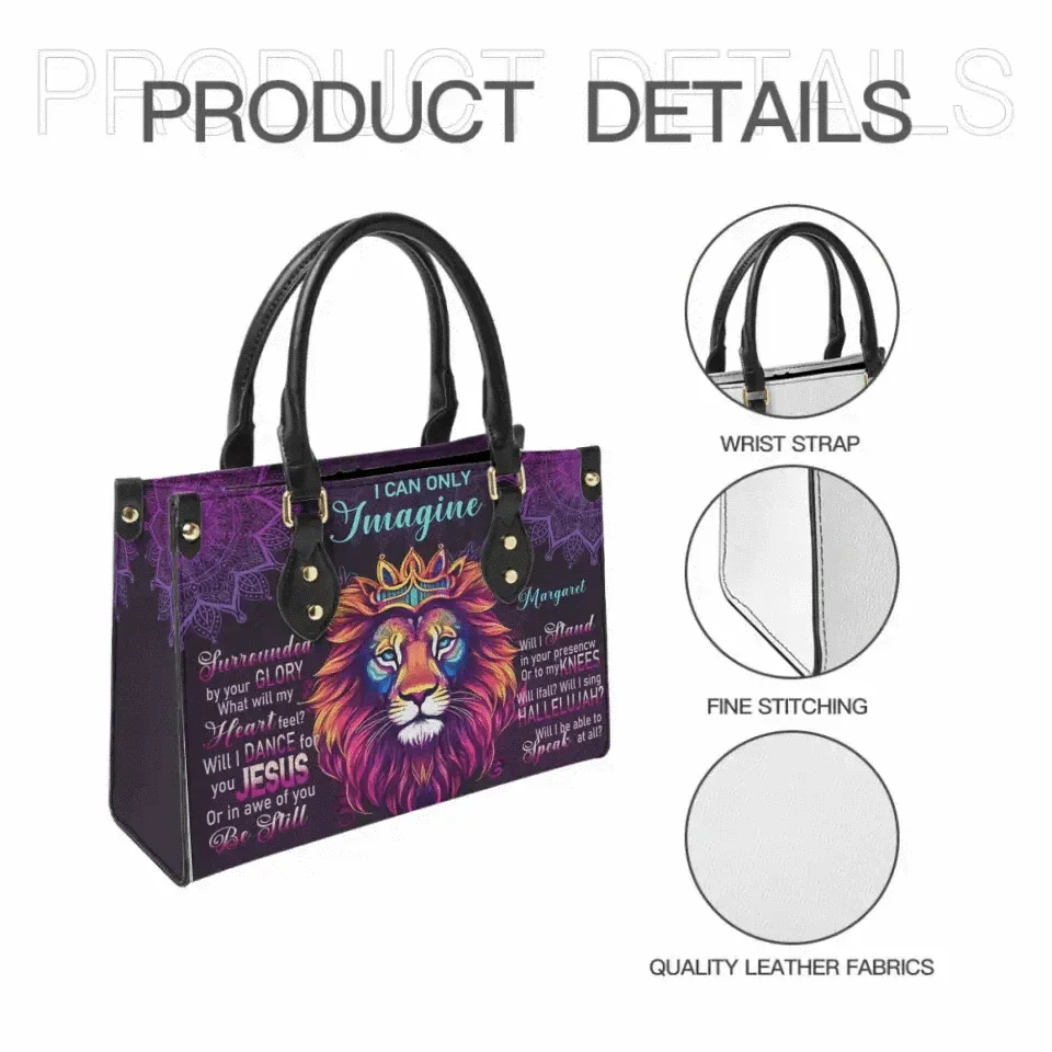 Personalized Leather Bag - Lion I Can Only Imagine - Joliny