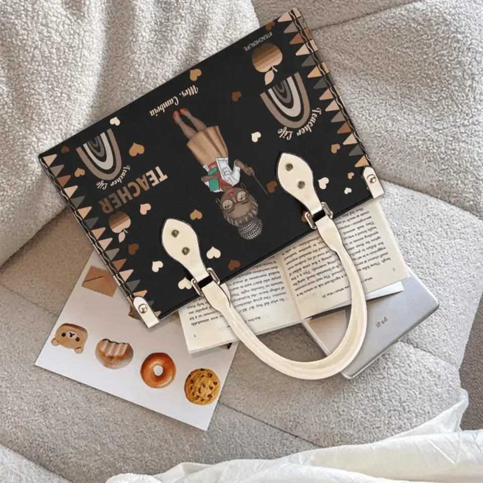 Personalized Leather Bucket Bag - Gift For Teacher - Joliny