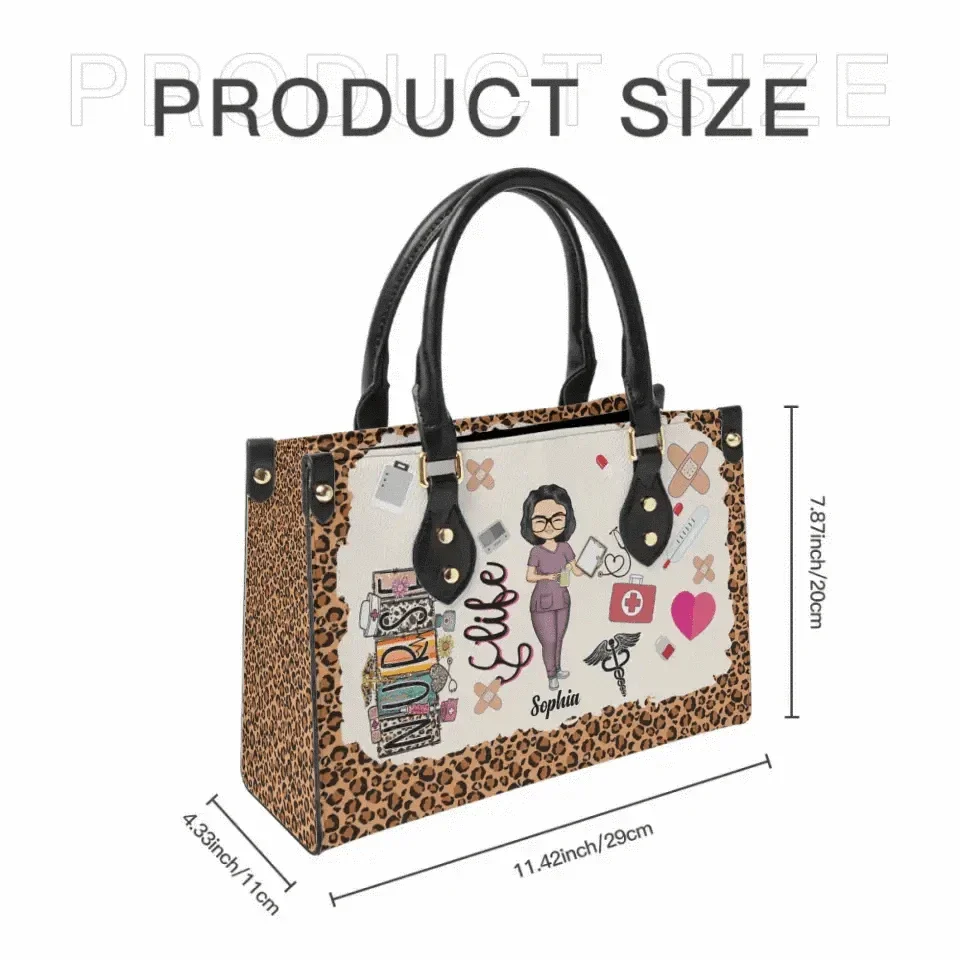 Personalized Leather Nurse Life Bag - Gift For Nurse - Joliny