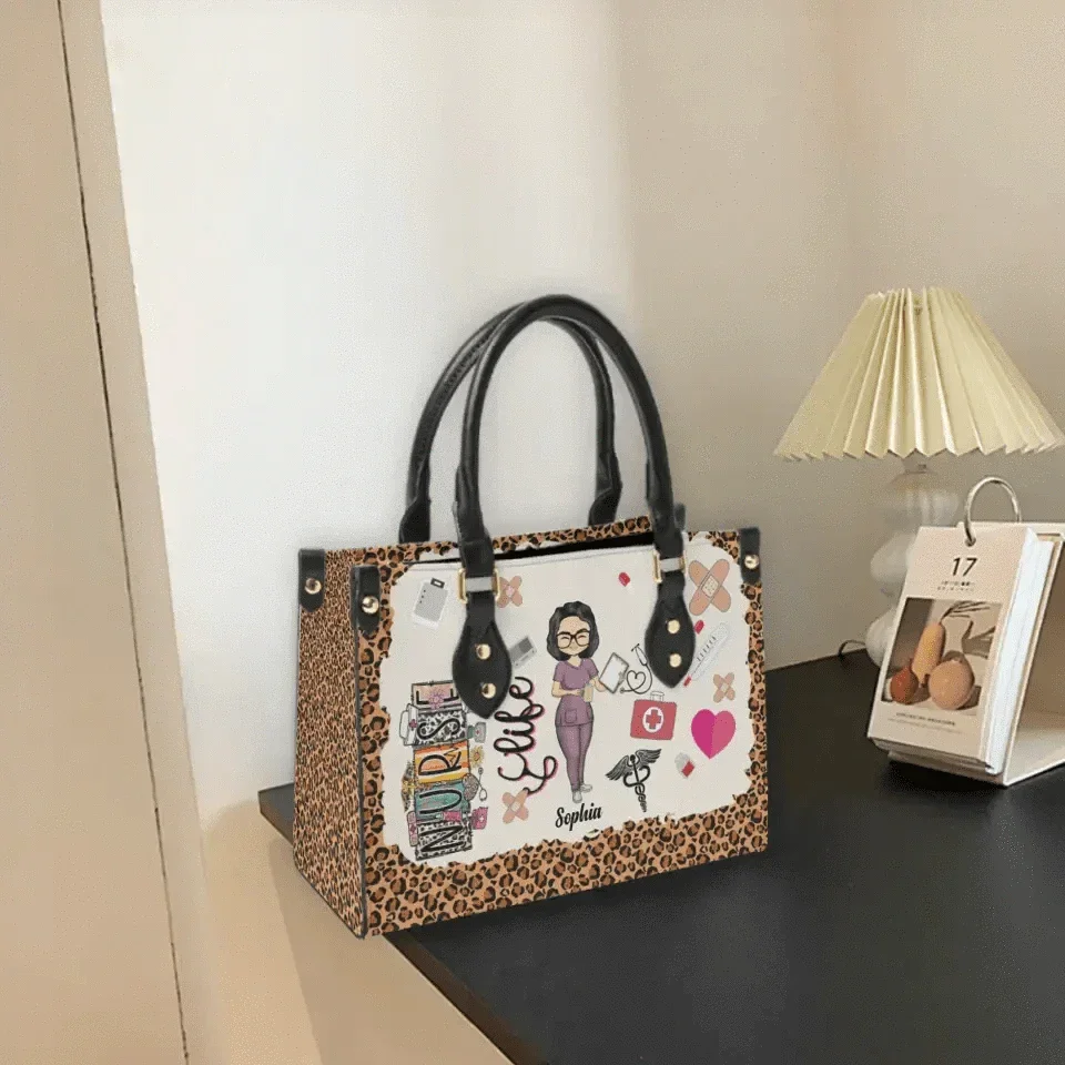 Personalized Leather Nurse Life Bag - Gift For Nurse - Joliny