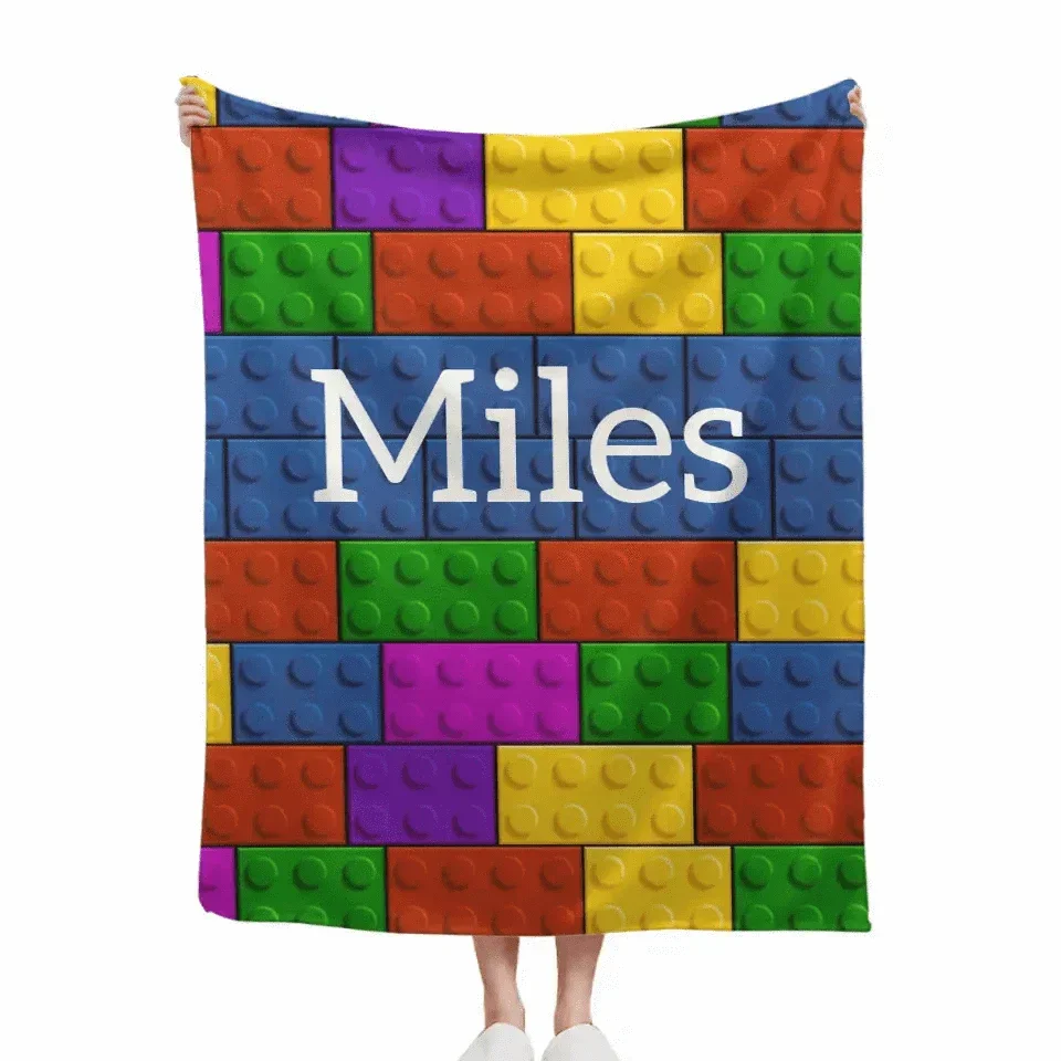 Personalized LEGO Bricks Custom Name Blanket - Joliny