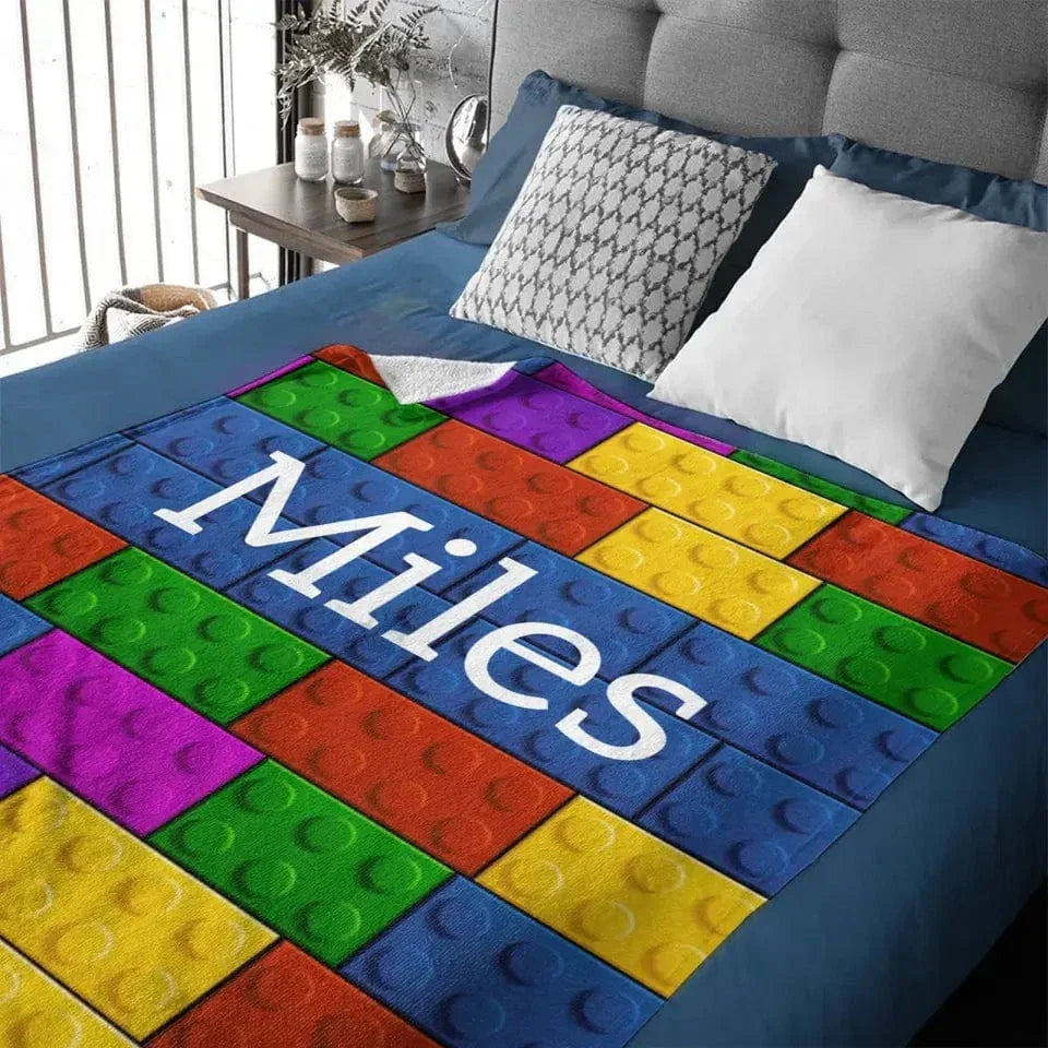Personalized LEGO Bricks Custom Name Blanket - Joliny