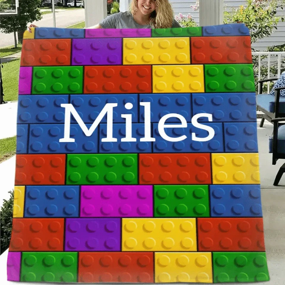 Personalized LEGO Bricks Custom Name Blanket - Joliny