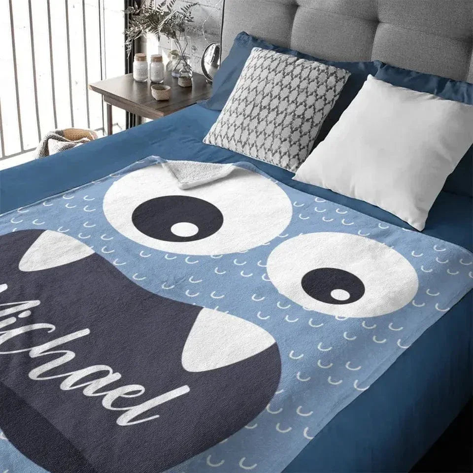 Personalized Little Monster Blanket for Kids, Custom Name Throw for Boys and Girls, Cute and Cuddly Creature - Joliny