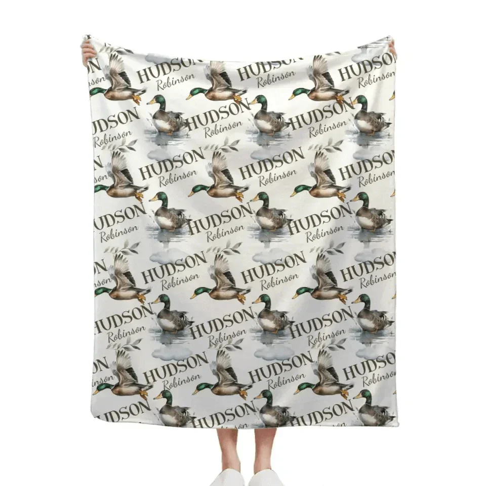 Personalized Mallard Duck Boy, Girl Name Blanket - Joliny