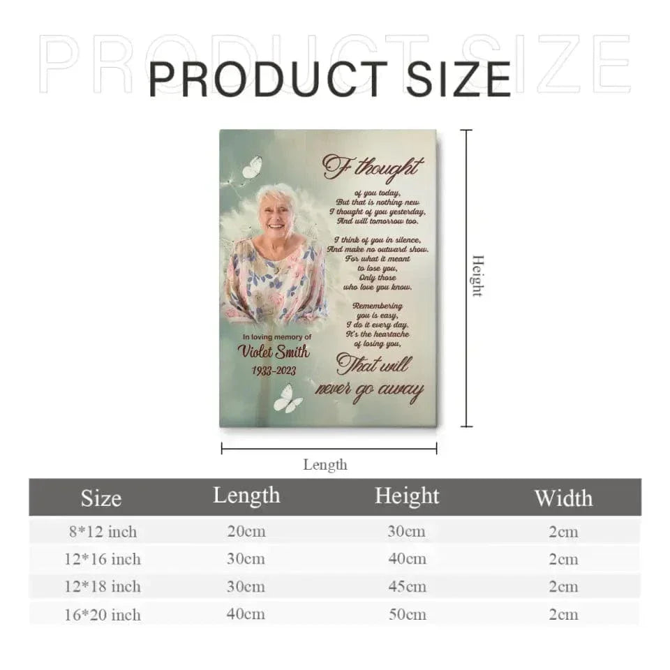 Personalized Memorial Canvas Wall Art - Family Loss I Thought Of You Today - Joliny