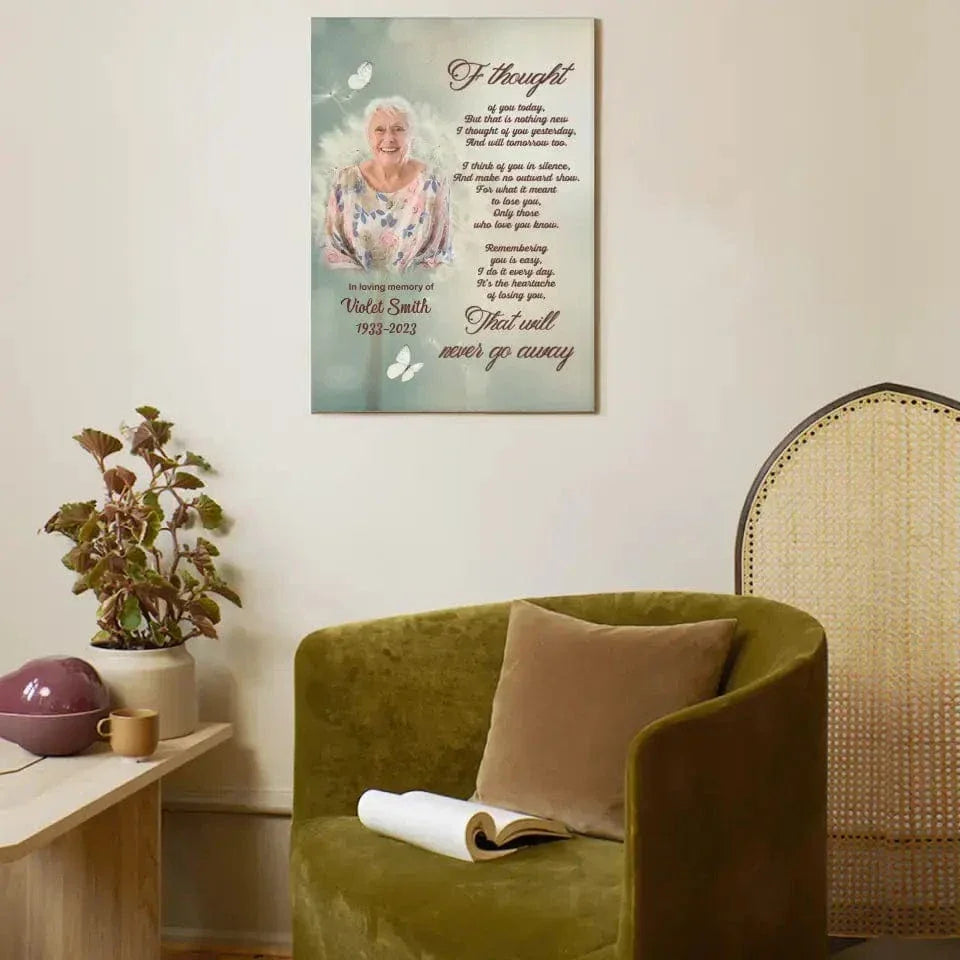 Personalized Memorial Canvas Wall Art - Family Loss I Thought Of You Today - Joliny