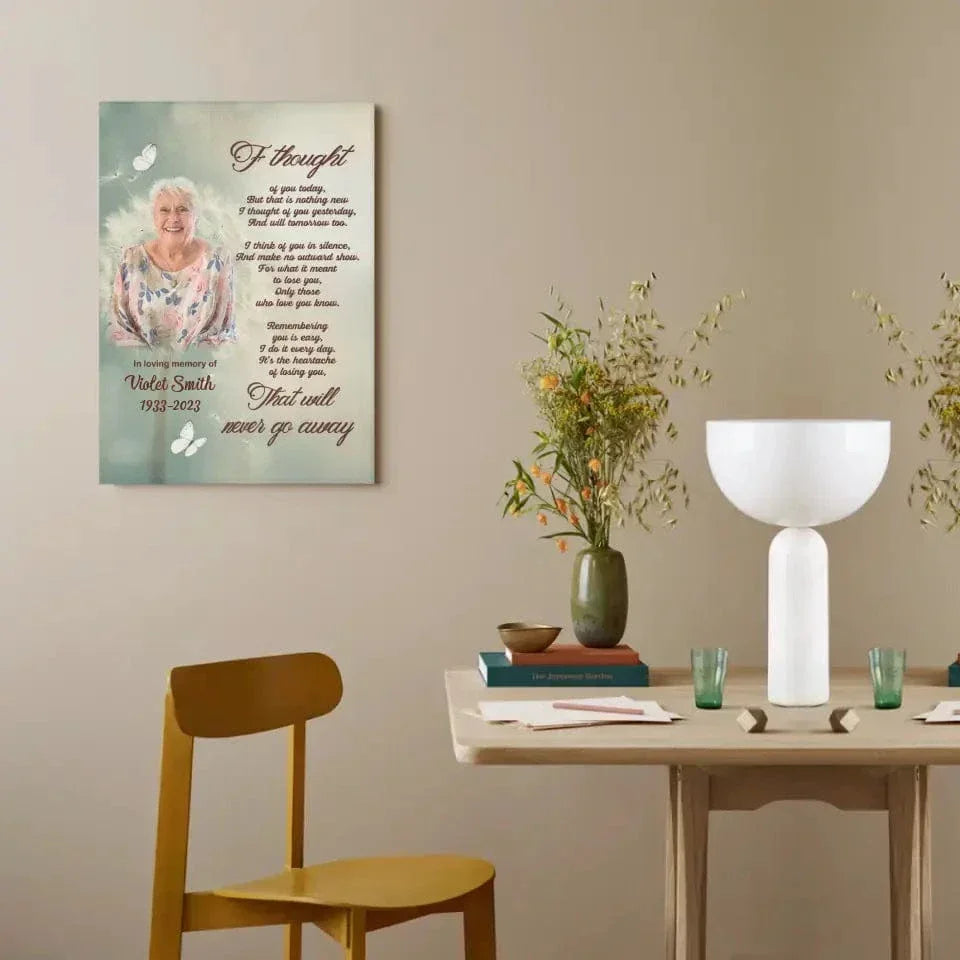 Personalized Memorial Canvas Wall Art - Family Loss I Thought Of You Today - Joliny