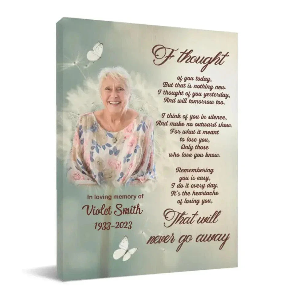 Personalized Memorial Canvas Wall Art - Family Loss I Thought Of You Today - Joliny