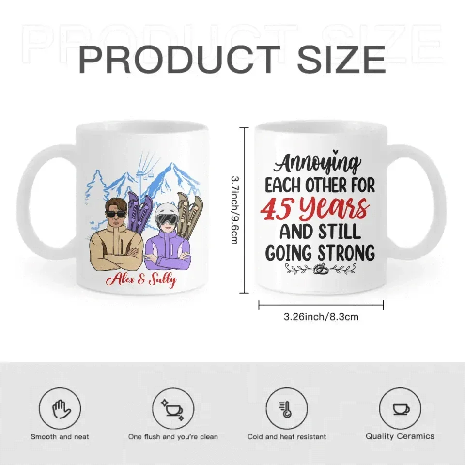Personalized Mug For Couples - Older Couple Annoying Each Other - Joliny