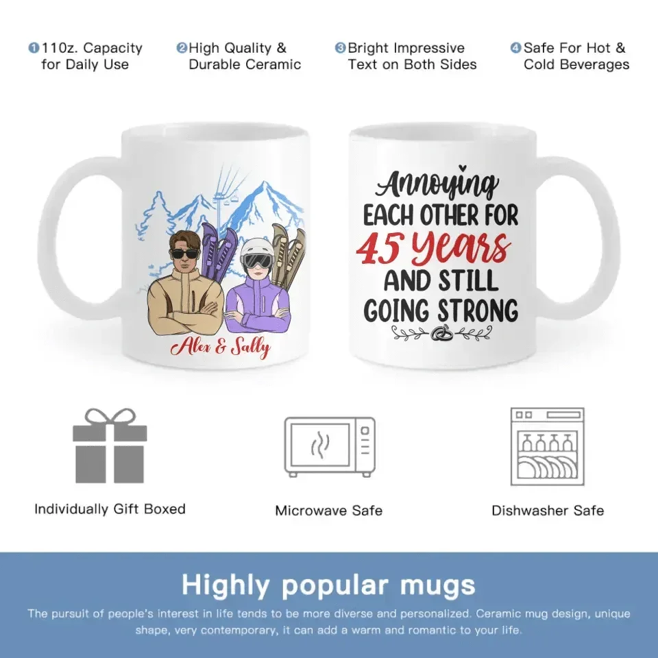Personalized Mug For Couples - Older Couple Annoying Each Other - Joliny