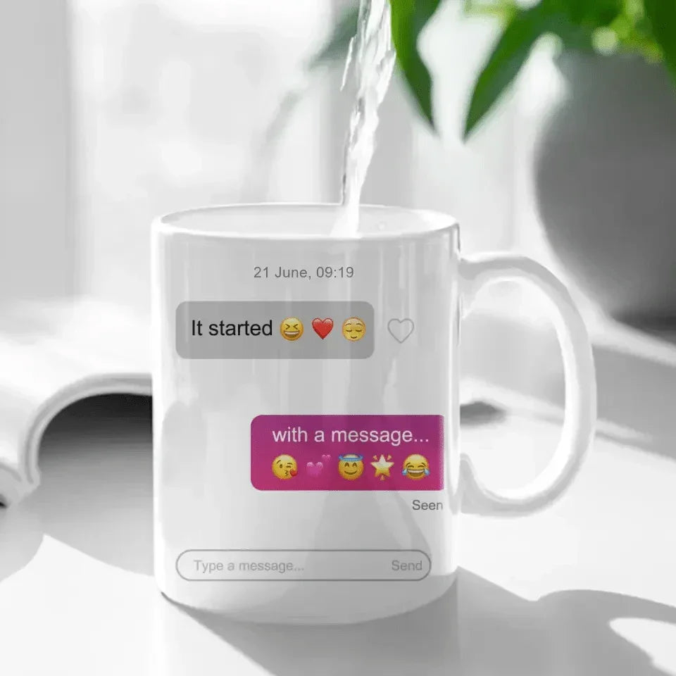 Personalized Mug It Started With A Message - Anniversary, Loving Gift For Spouse, Couples - Joliny