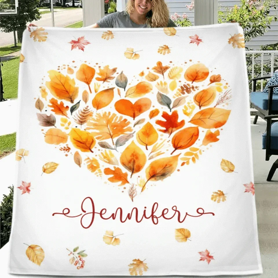 Personalized Name Custom Fall Blanket - Joliny