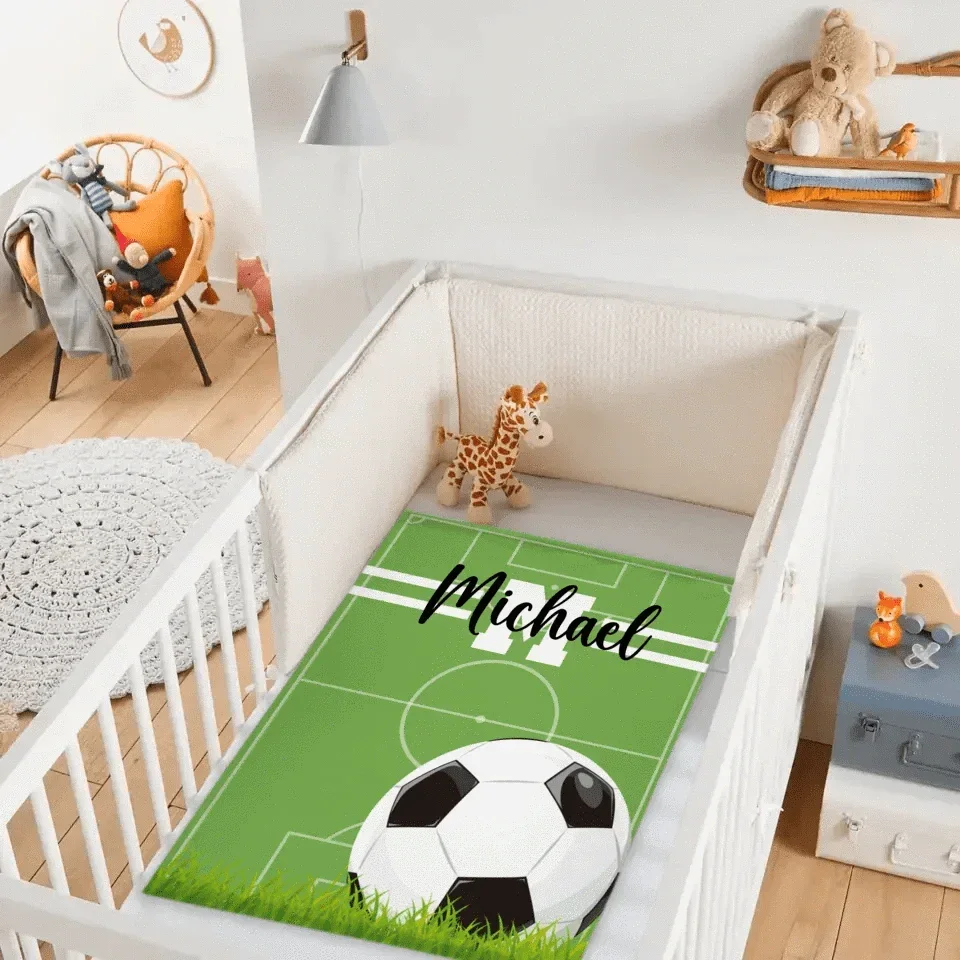 Personalized Name Custom Kids Soccer Blanket - Gifts for Kids Who Love Soccer - Joliny