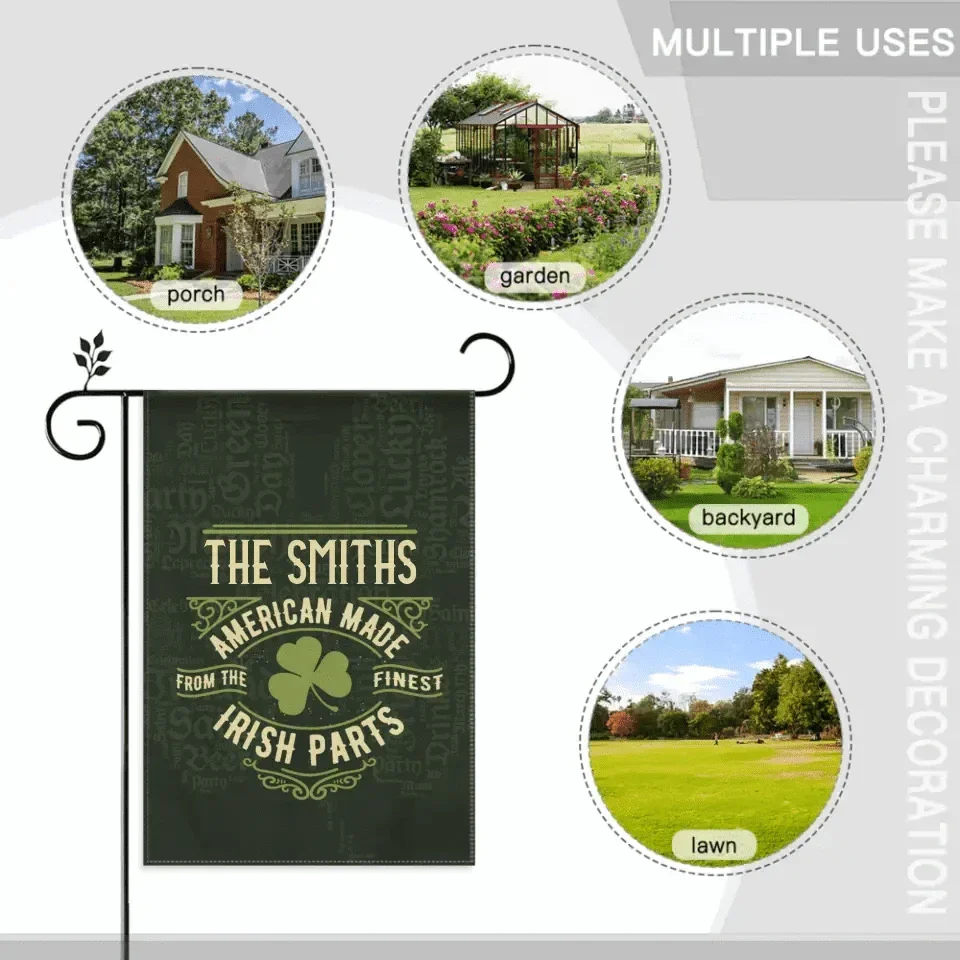 Personalized Name St. Patrick Irish Parts Blanket Garden Flag - Joliny