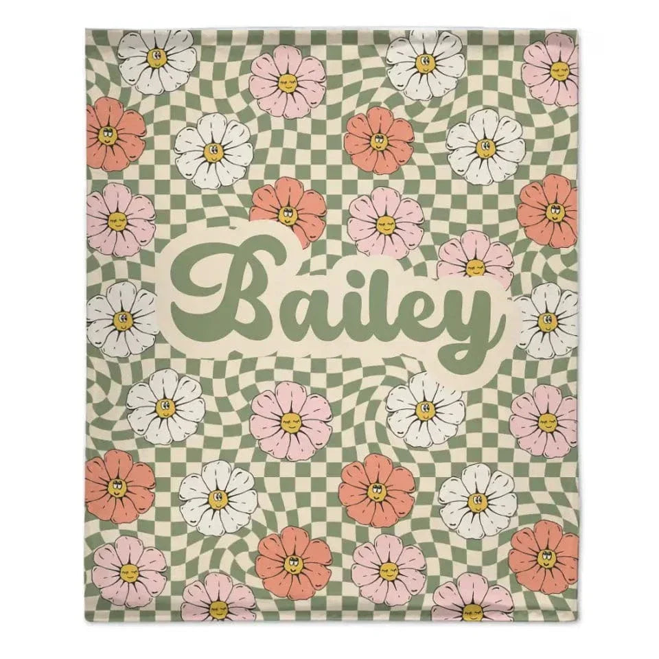 Personalized New Flower Retro Style In Vintage Rustic Style Blanket With Name - Joliny