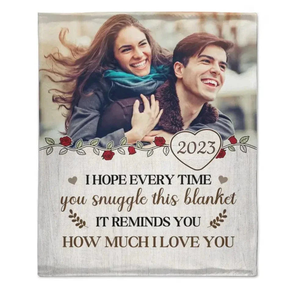 Personalized Photo Blanket - It Reminds You How Much I Love You - Joliny