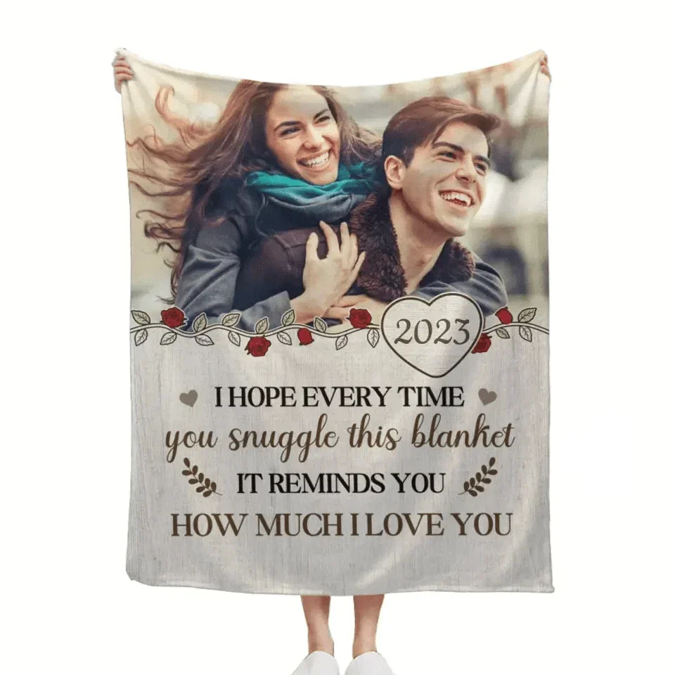 Personalized Photo Blanket - It Reminds You How Much I Love You - Joliny