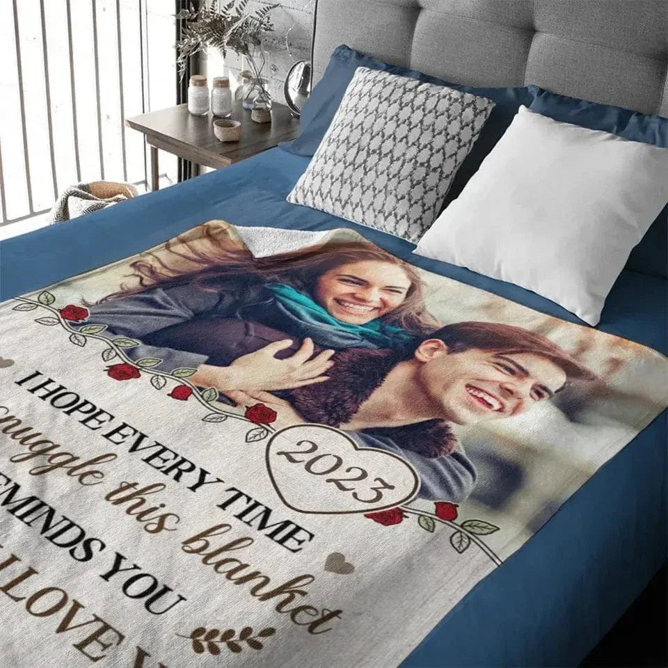 Personalized Photo Blanket - It Reminds You How Much I Love You - Joliny