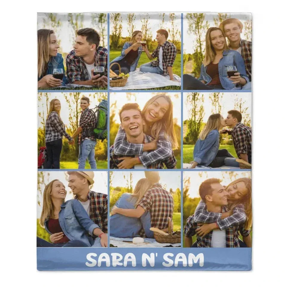 Personalized Photo Blanket with Text, Anniversary Gift Blanket, Gift for Her - Joliny