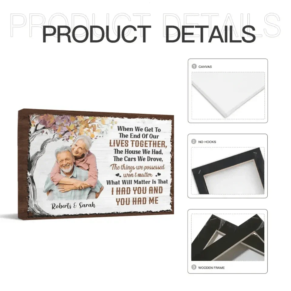 Personalized Photo Canvas - When We Get To The End - Joliny