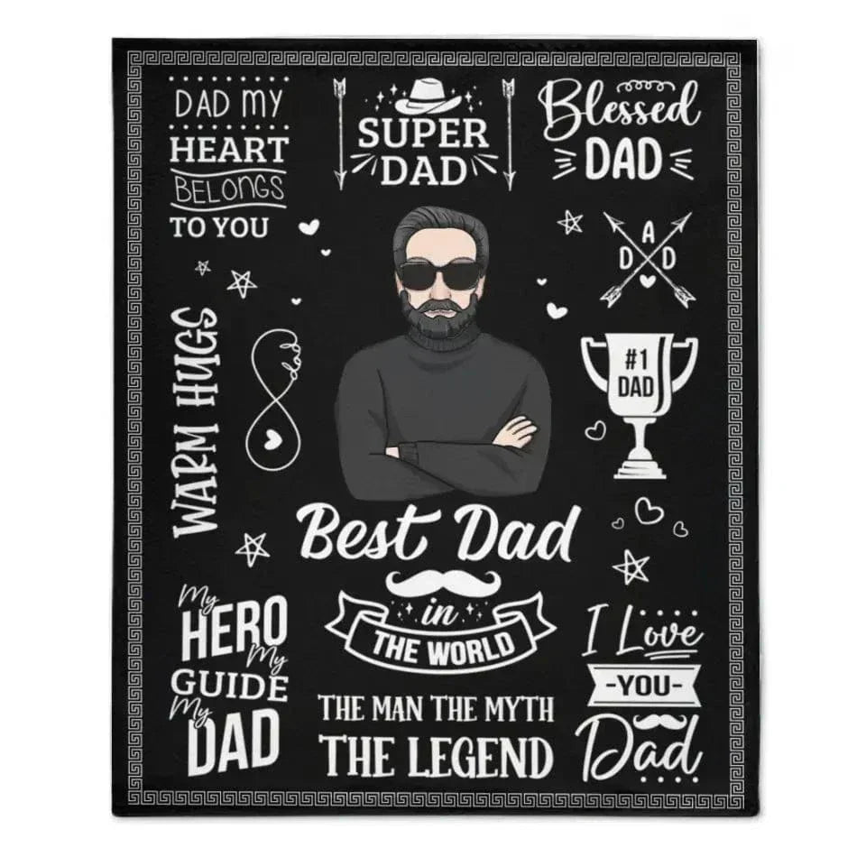 Personalized Photo Custom Blanket - Best Dad In The World - Joliny
