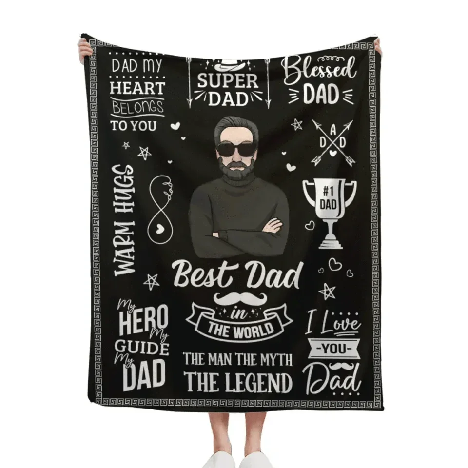 Personalized Photo Custom Blanket - Best Dad In The World - Joliny