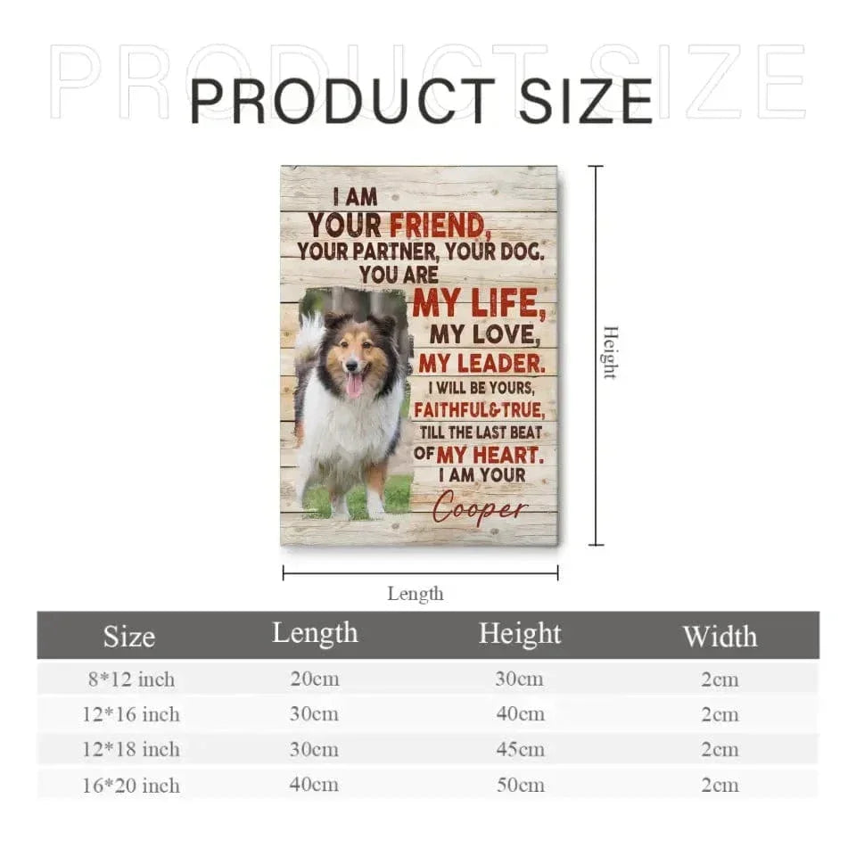 Personalized Photo Custom Dog Portrait Canvas - I Am Your Dog - Joliny