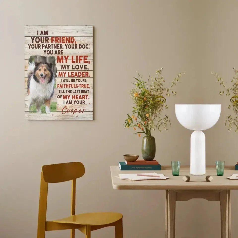 Personalized Photo Custom Dog Portrait Canvas - I Am Your Dog - Joliny