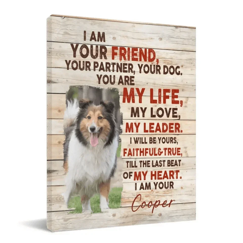Personalized Photo Custom Dog Portrait Canvas - I Am Your Dog - Joliny