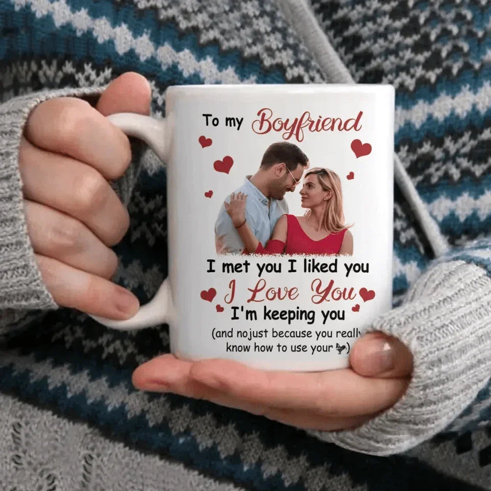 Personalized Photo Mug For Couple - I Met You, I Liked You, I Love You - Joliny