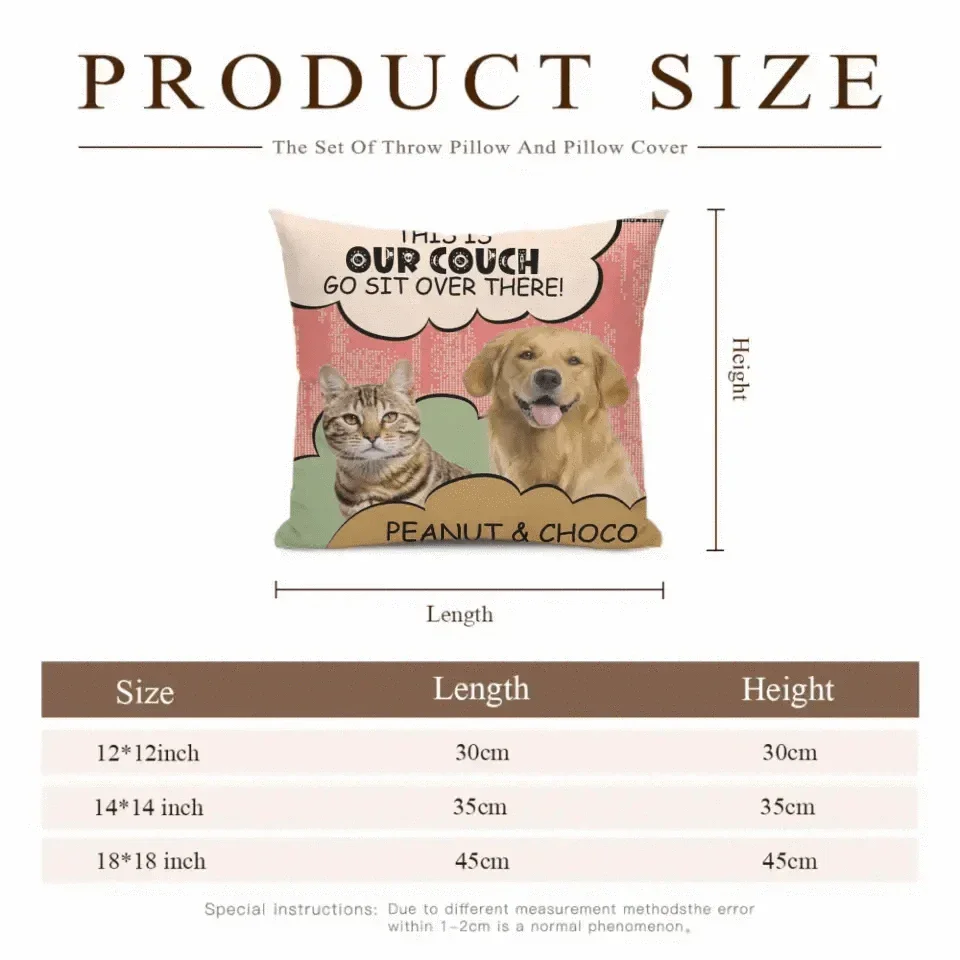 Personalized Pillow Custom Photo Dog Cat Go Sit Over There - Gift For Pet Lovers - Joliny