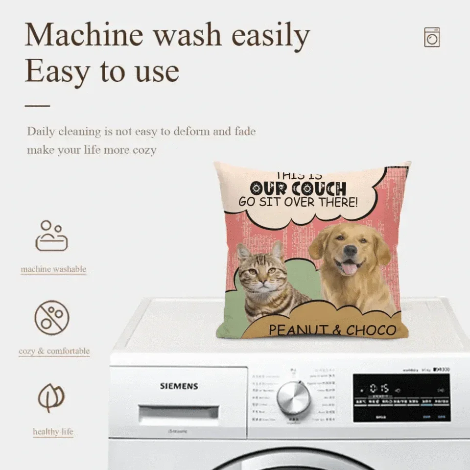 Personalized Pillow Custom Photo Dog Cat Go Sit Over There - Gift For Pet Lovers - Joliny