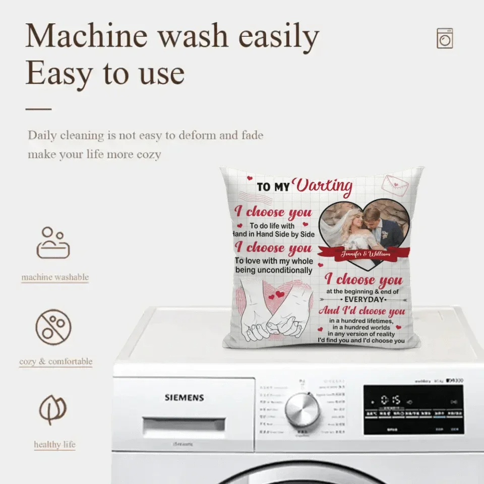 Personalized Pillow Custom Photo - I Choose You Of The Beginning - Gift For Couples - Joliny