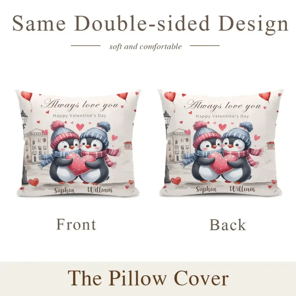 Personalized Pillow - Gift For Penguin Couple - Joliny