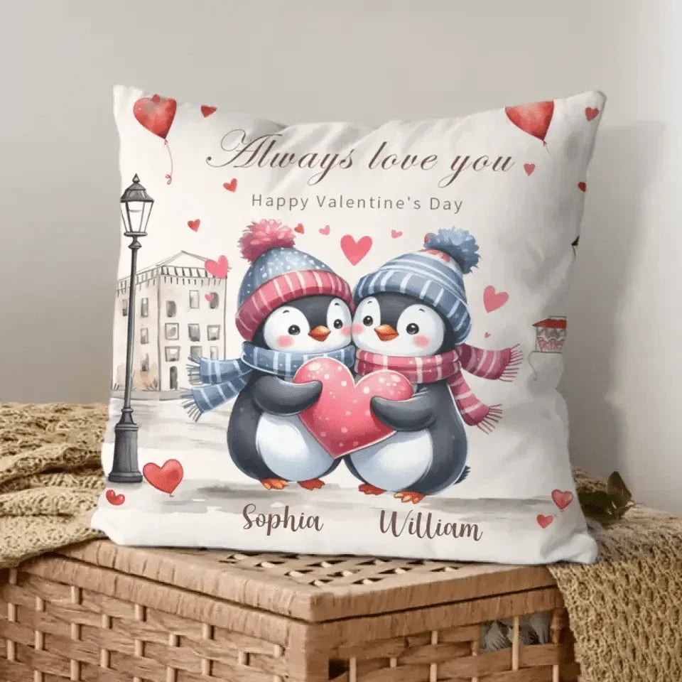 Personalized Pillow - Gift For Penguin Couple - Joliny