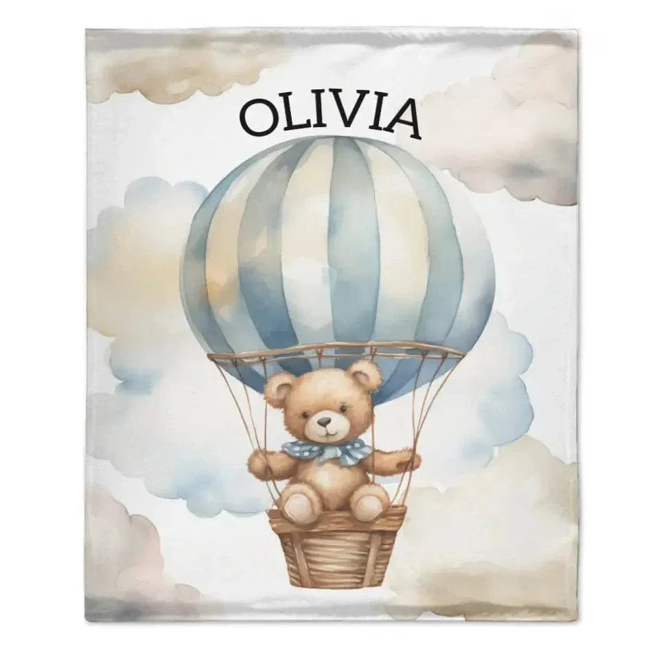 Personalized Pilot Teddy Bear Name Custom Blanket, Baby Shower Favors, New Baby Gifts - Joliny