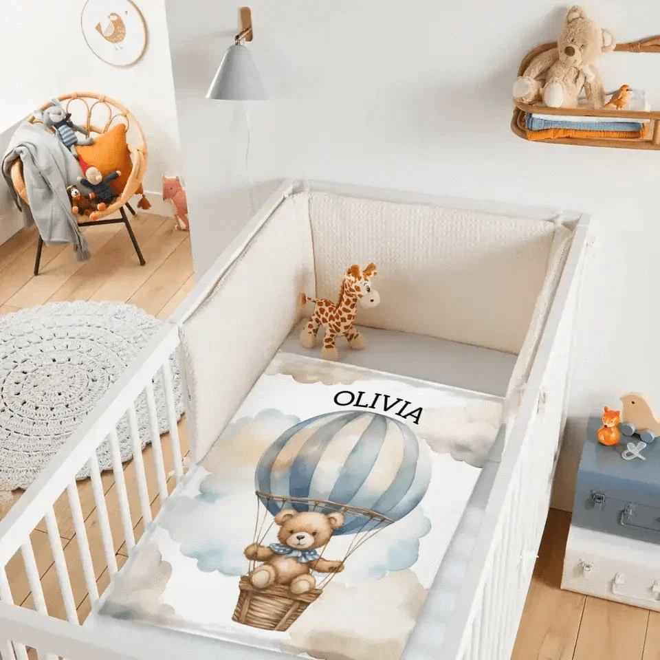 Personalized Pilot Teddy Bear Name Custom Blanket, Baby Shower Favors, New Baby Gifts - Joliny