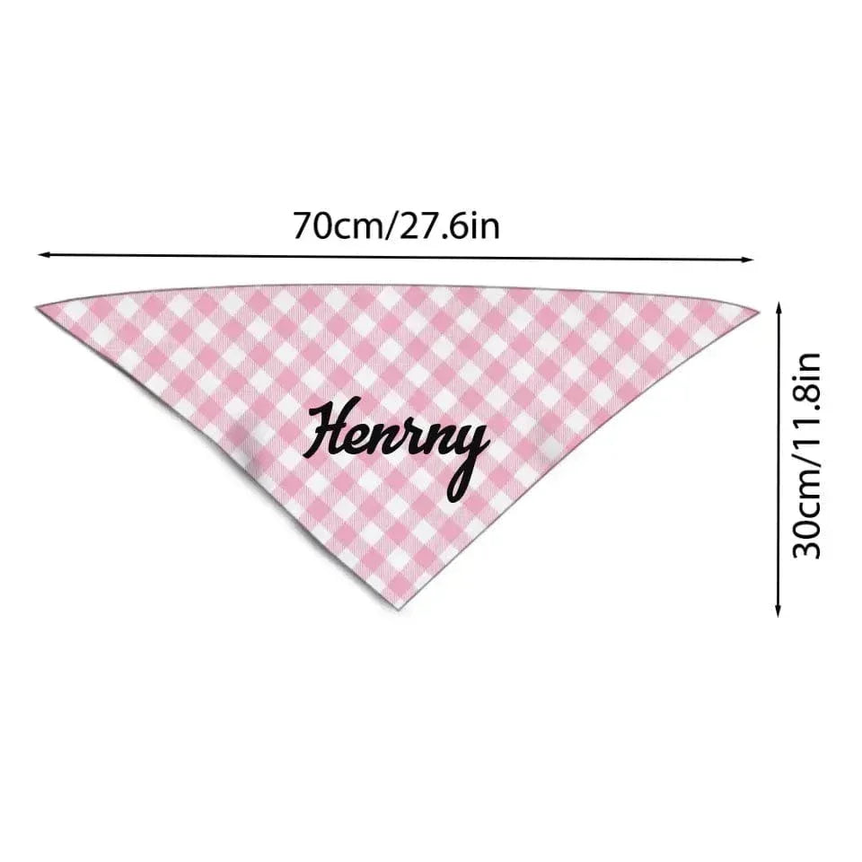 Personalized Plaid Pet Scarf With Custom Name - Joliny