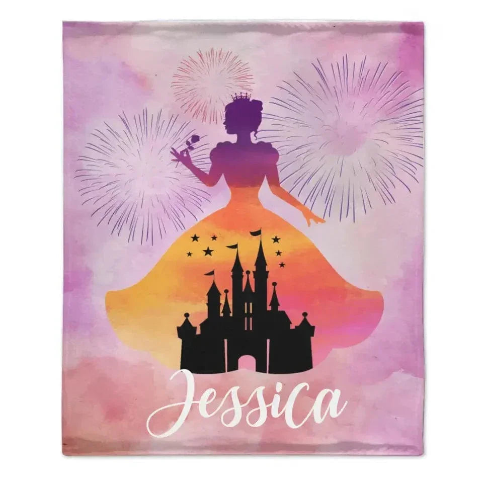 Personalized Princess Blanket for Girls - Pink Room Decor - Joliny
