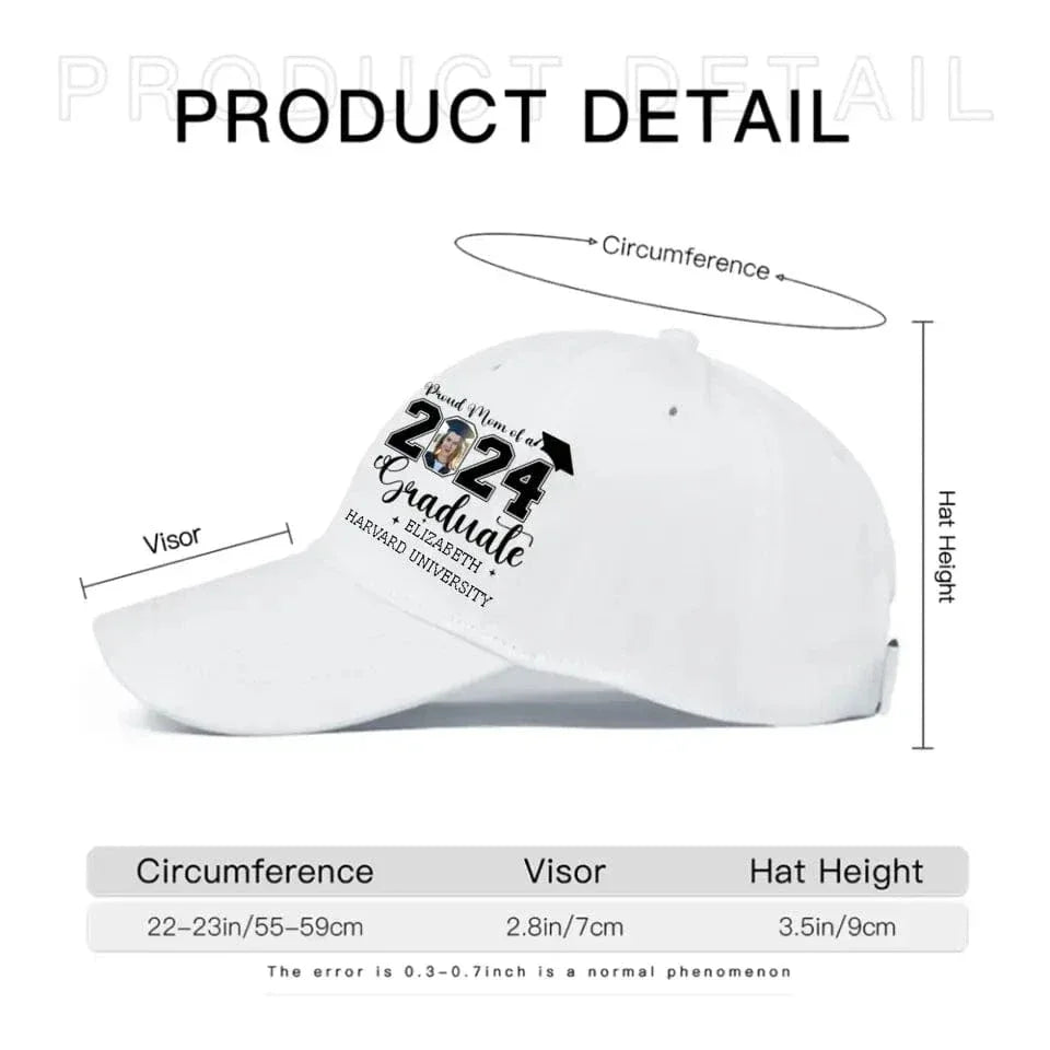Personalized Proud Mom Dad Of A 2024 Graduate Baseball Cap - Custom Photo - Joliny
