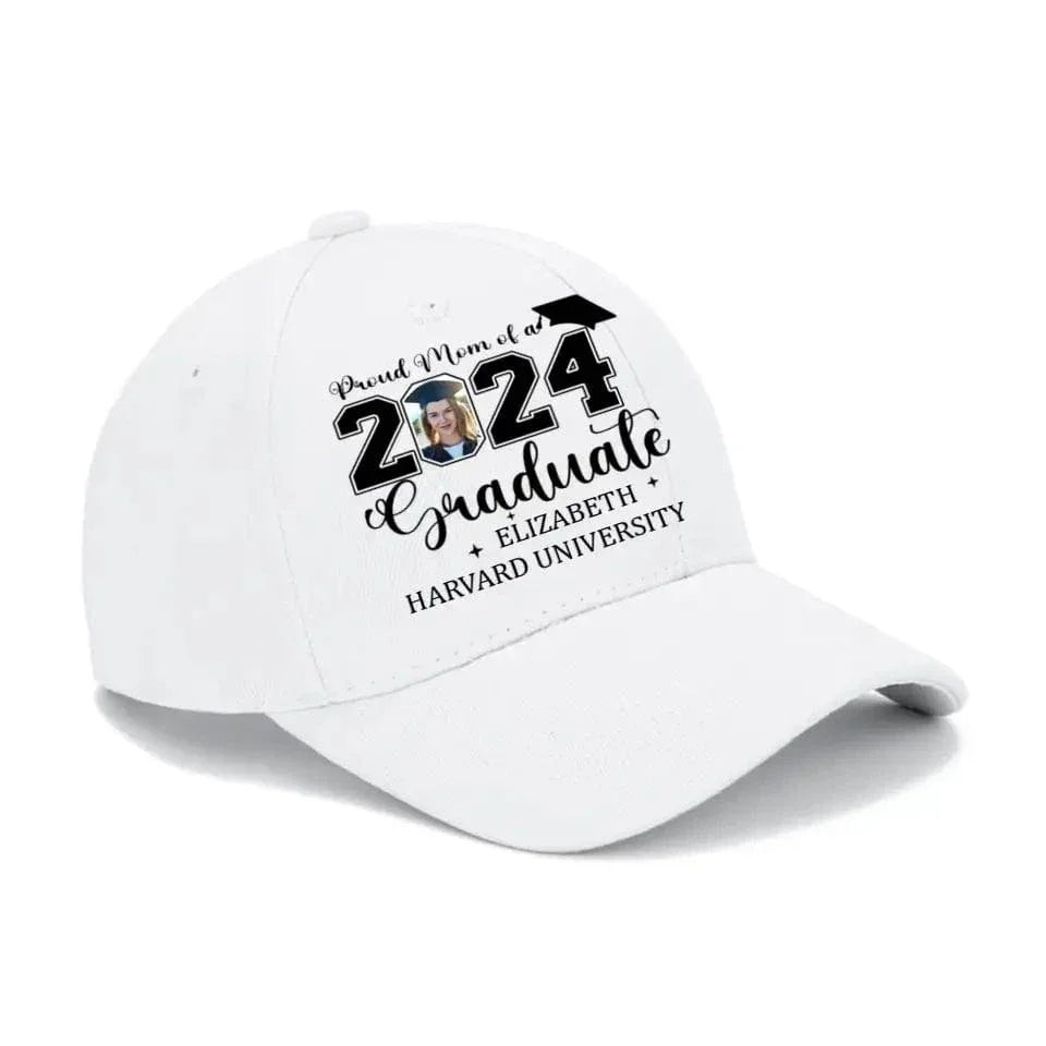 Personalized Proud Mom Dad Of A 2024 Graduate Baseball Cap - Custom Photo - Joliny