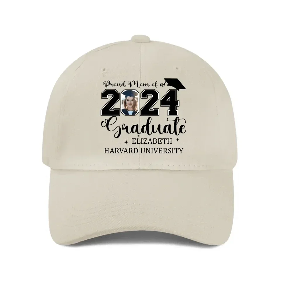 Personalized Proud Mom Dad Of A 2024 Graduate Baseball Cap - Custom Photo - Joliny