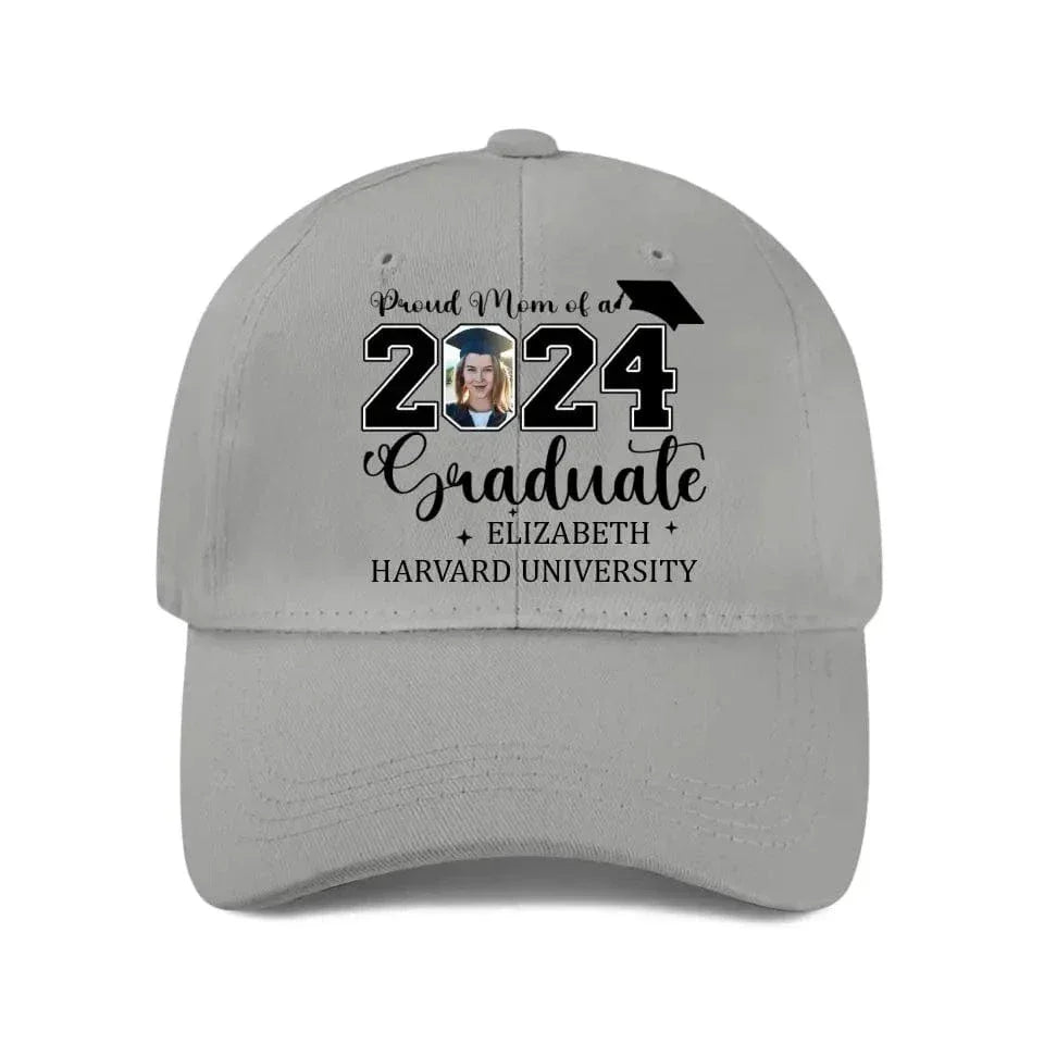 Personalized Proud Mom Dad Of A 2024 Graduate Baseball Cap - Custom Photo - Joliny